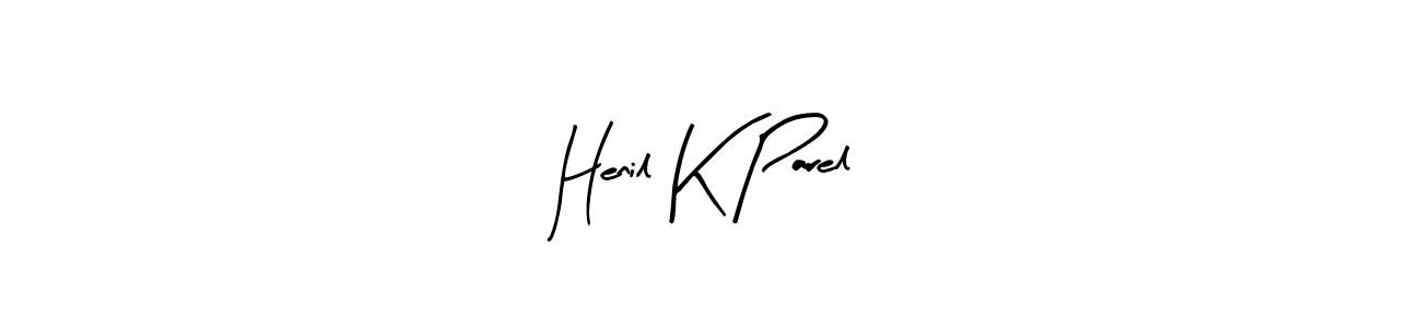 Also we have Henil K Parel name is the best signature style. Create professional handwritten signature collection using Arty Signature autograph style. Henil K Parel signature style 8 images and pictures png