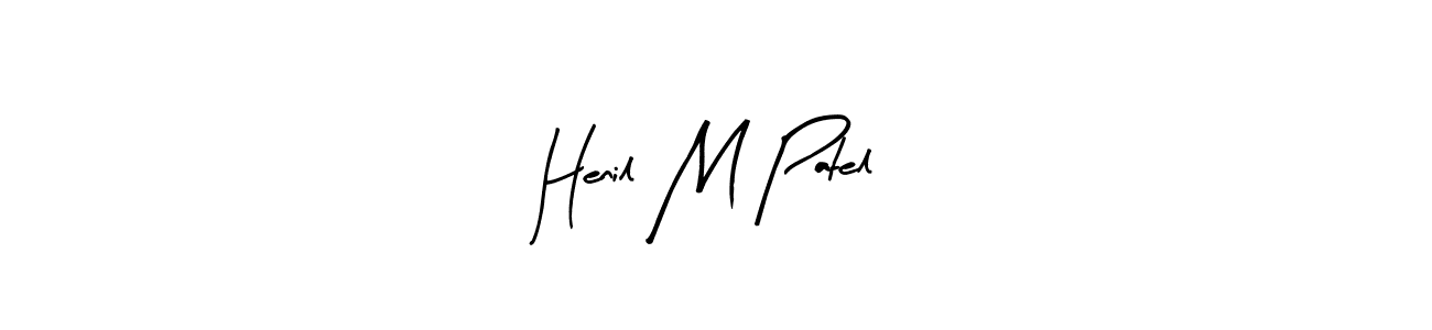 The best way (Arty Signature) to make a short signature is to pick only two or three words in your name. The name Henil M Patel include a total of six letters. For converting this name. Henil M Patel signature style 8 images and pictures png