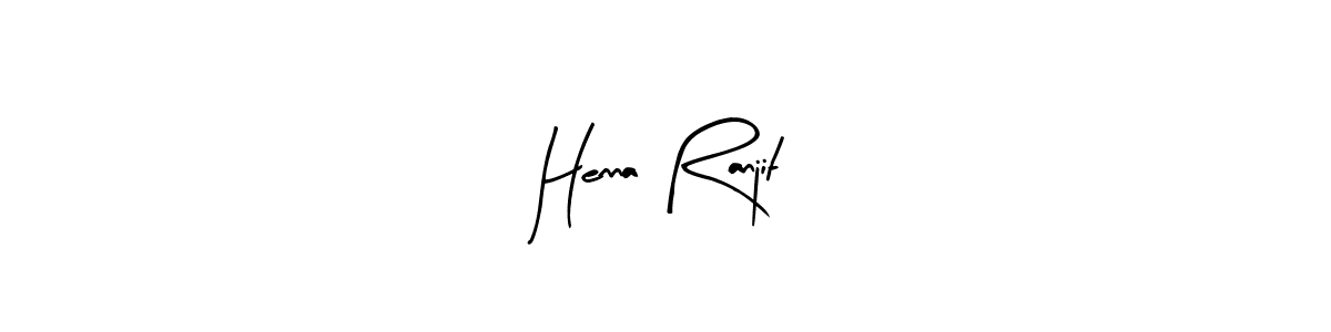Similarly Arty Signature is the best handwritten signature design. Signature creator online .You can use it as an online autograph creator for name Henna Ranjit. Henna Ranjit signature style 8 images and pictures png
