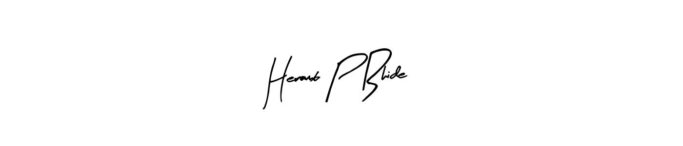 Arty Signature is a professional signature style that is perfect for those who want to add a touch of class to their signature. It is also a great choice for those who want to make their signature more unique. Get Heramb P Bhide name to fancy signature for free. Heramb P Bhide signature style 8 images and pictures png