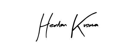 Discover how Herlan Kusuma looks in an executive cursive font (Arty Signature). Perfect for legal documents, invoices, and certificates. Herlan Kusuma signature style 8 images and pictures png