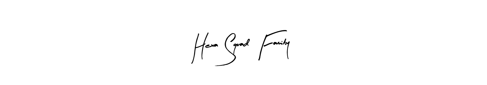 Arty Signature is a professional signature style that is perfect for those who want to add a touch of class to their signature. It is also a great choice for those who want to make their signature more unique. Get Hexa Squad Family name to fancy signature for free. Hexa Squad Family signature style 8 images and pictures png