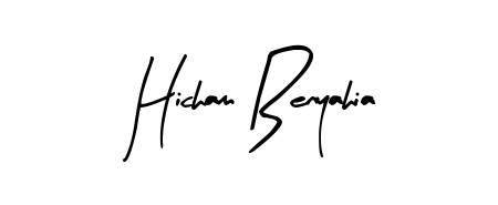 Designed for modern professionals: Hicham Benyahia name signature crafted with Arty Signature script. Ready for digital PDF workflows. Hicham Benyahia signature style 8 images and pictures png