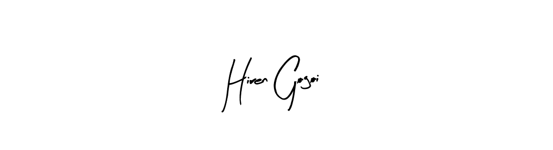 Arty Signature is a professional signature style that is perfect for those who want to add a touch of class to their signature. It is also a great choice for those who want to make their signature more unique. Get Hiren Gogoi name to fancy signature for free. Hiren Gogoi signature style 8 images and pictures png
