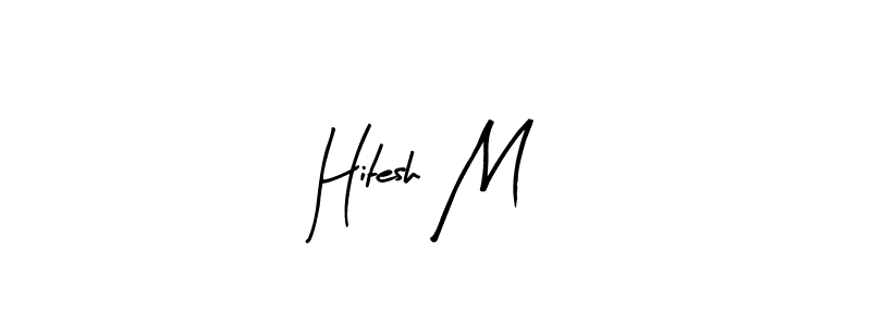 Hitesh M stylish signature style. Best Handwritten Sign (Arty Signature) for my name. Handwritten Signature Collection Ideas for my name Hitesh M. Hitesh M signature style 8 images and pictures png