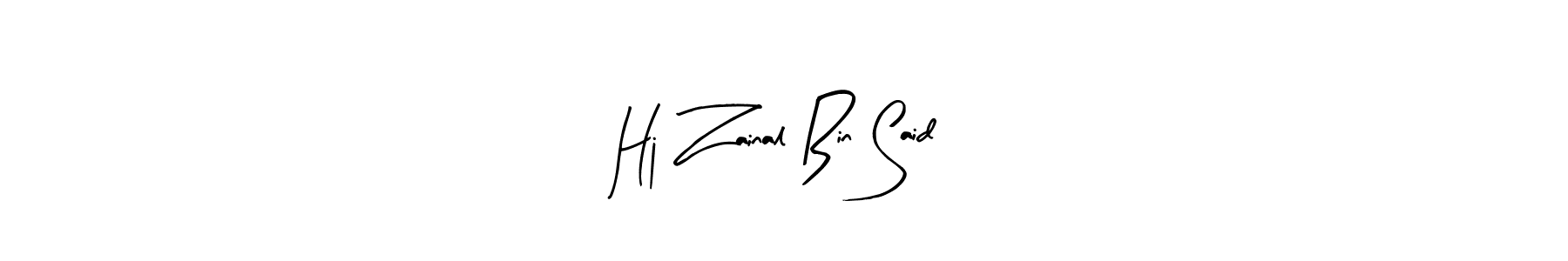 Similarly Arty Signature is the best handwritten signature design. Signature creator online .You can use it as an online autograph creator for name Hj Zainal Bin Said. Hj Zainal Bin Said signature style 8 images and pictures png