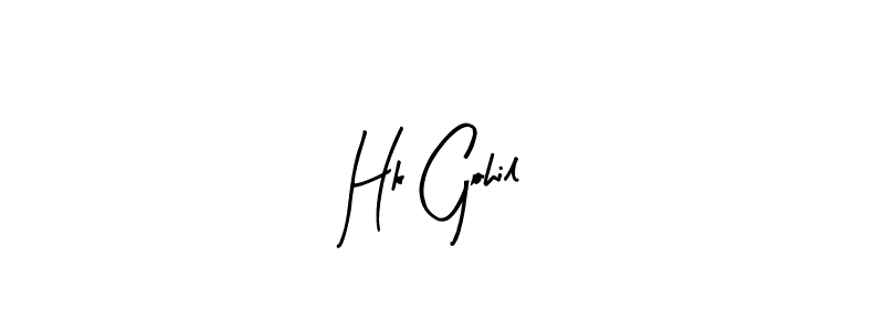 Design your own signature with our free online signature maker. With this signature software, you can create a handwritten (Arty Signature) signature for name Hk Gohil. Hk Gohil signature style 8 images and pictures png