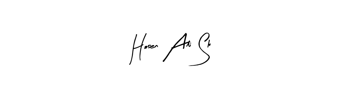 Use a signature maker to create a handwritten signature online. With this signature software, you can design (Arty Signature) your own signature for name Hosen Ali Sk. Hosen Ali Sk signature style 8 images and pictures png