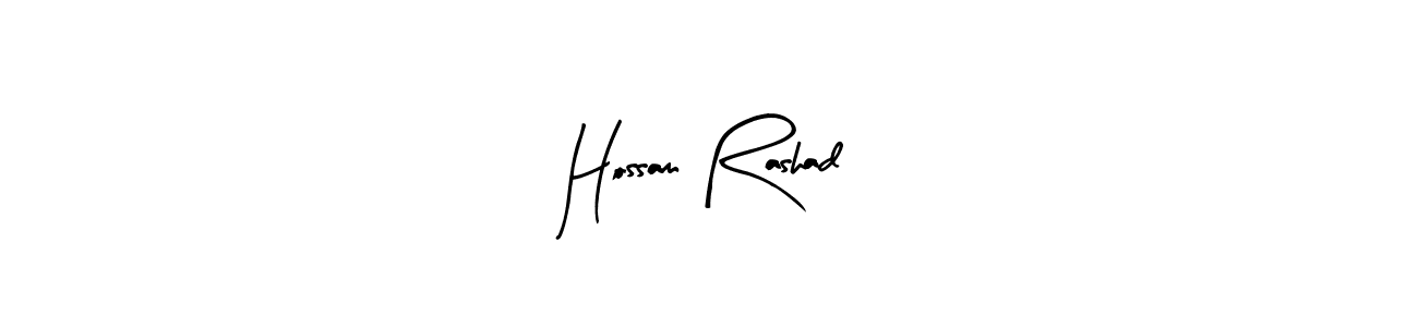 Similarly Arty Signature is the best handwritten signature design. Signature creator online .You can use it as an online autograph creator for name Hossam Rashad. Hossam Rashad signature style 8 images and pictures png