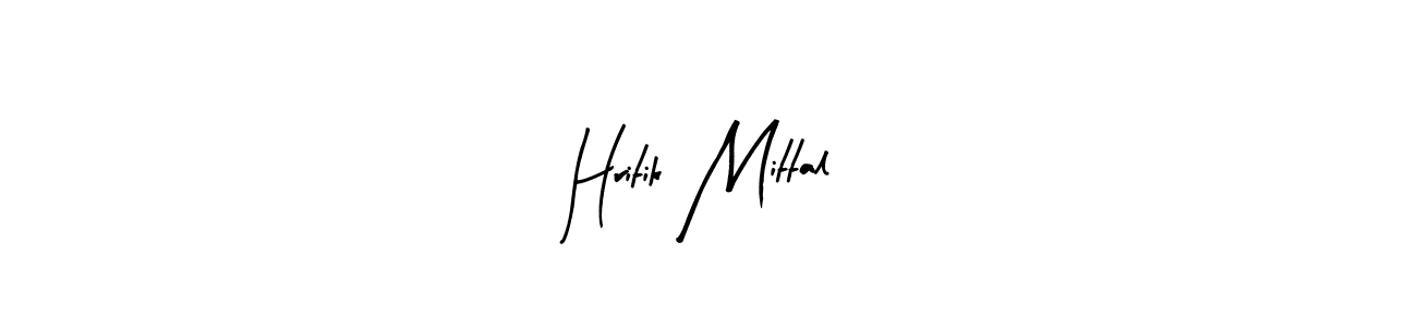 How to make Hritik Mittal name signature. Use Arty Signature style for creating short signs online. This is the latest handwritten sign. Hritik Mittal signature style 8 images and pictures png