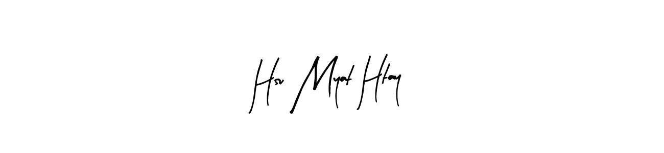 The best way (Arty Signature) to make a short signature is to pick only two or three words in your name. The name Hsu Myat Htay include a total of six letters. For converting this name. Hsu Myat Htay signature style 8 images and pictures png