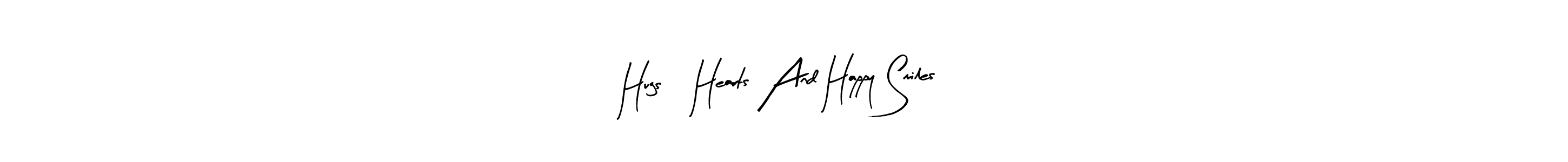 Hugs, Hearts And Happy Smiles stylish signature style. Best Handwritten Sign (Arty Signature) for my name. Handwritten Signature Collection Ideas for my name Hugs, Hearts And Happy Smiles. Hugs, Hearts And Happy Smiles signature style 8 images and pictures png