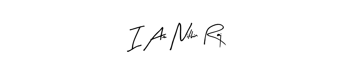 How to make I Am Nithin Raj name signature. Use Arty Signature style for creating short signs online. This is the latest handwritten sign. I Am Nithin Raj signature style 8 images and pictures png