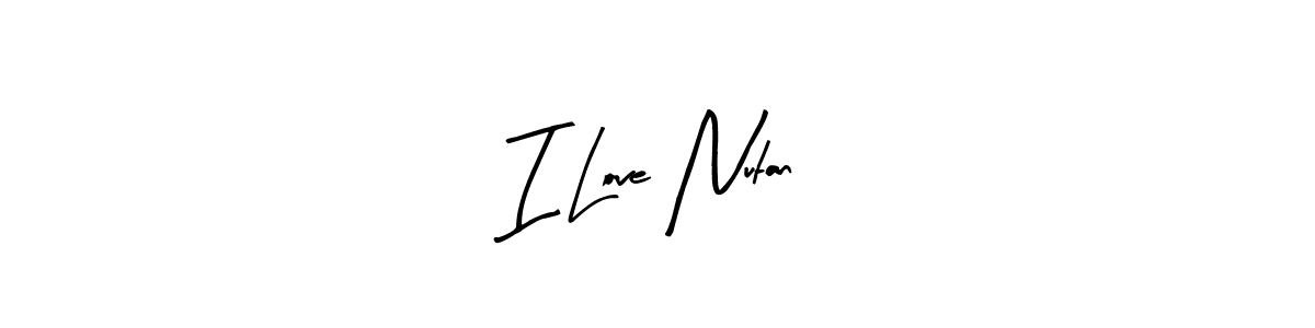 Create a beautiful signature design for name I Love Nutan. With this signature (Arty Signature) fonts, you can make a handwritten signature for free. I Love Nutan signature style 8 images and pictures png