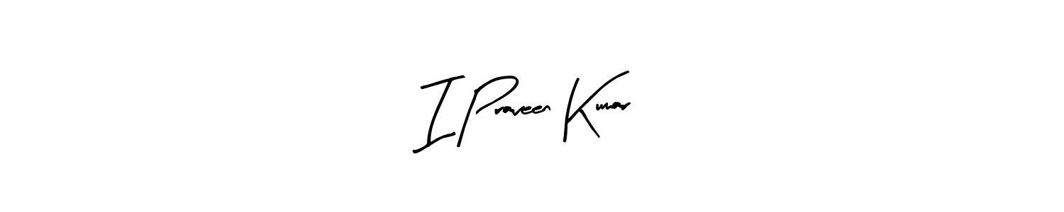 Use a signature maker to create a handwritten signature online. With this signature software, you can design (Arty Signature) your own signature for name I Praveen Kumar. I Praveen Kumar signature style 8 images and pictures png