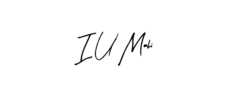 The best way (Arty Signature) to make a short signature is to pick only two or three words in your name. The name I U Mahi include a total of six letters. For converting this name. I U Mahi signature style 8 images and pictures png