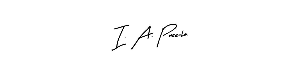 The best way (Arty Signature) to make a short signature is to pick only two or three words in your name. The name I. A. Preecha include a total of six letters. For converting this name. I. A. Preecha signature style 8 images and pictures png
