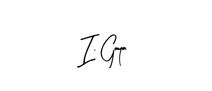 Make a beautiful signature design for name I. Gaya. With this signature (Arty Signature) style, you can create a handwritten signature for free. I. Gaya signature style 8 images and pictures png