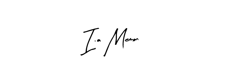 Make a beautiful signature design for name I.a Memon. With this signature (Arty Signature) style, you can create a handwritten signature for free. I.a Memon signature style 8 images and pictures png