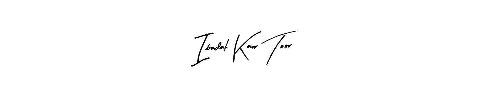 Create a beautiful signature design for name Ibadat Kaur Toor. With this signature (Arty Signature) fonts, you can make a handwritten signature for free. Ibadat Kaur Toor signature style 8 images and pictures png