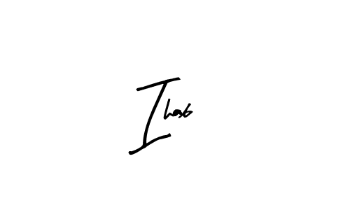 Design your own signature with our free online signature maker. With this signature software, you can create a handwritten (Arty Signature) signature for name Ihab . Ihab  signature style 8 images and pictures png