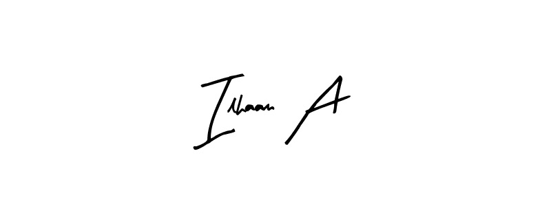 How to make Ilhaam A name signature. Use Arty Signature style for creating short signs online. This is the latest handwritten sign. Ilhaam A signature style 8 images and pictures png
