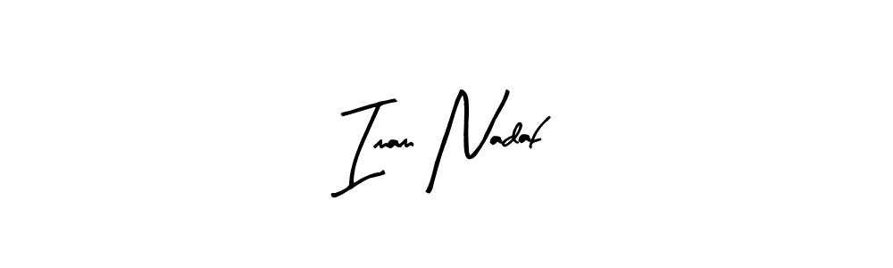 Similarly Arty Signature is the best handwritten signature design. Signature creator online .You can use it as an online autograph creator for name Imam Nadaf. Imam Nadaf signature style 8 images and pictures png