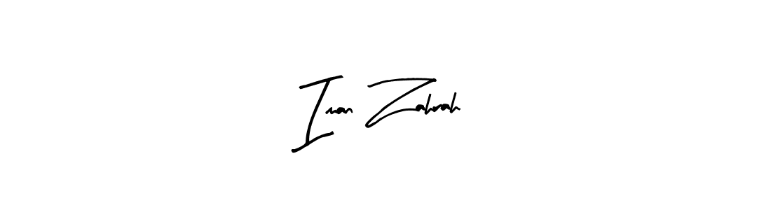 Create a beautiful signature design for name Iman Zahrah. With this signature (Arty Signature) fonts, you can make a handwritten signature for free. Iman Zahrah signature style 8 images and pictures png