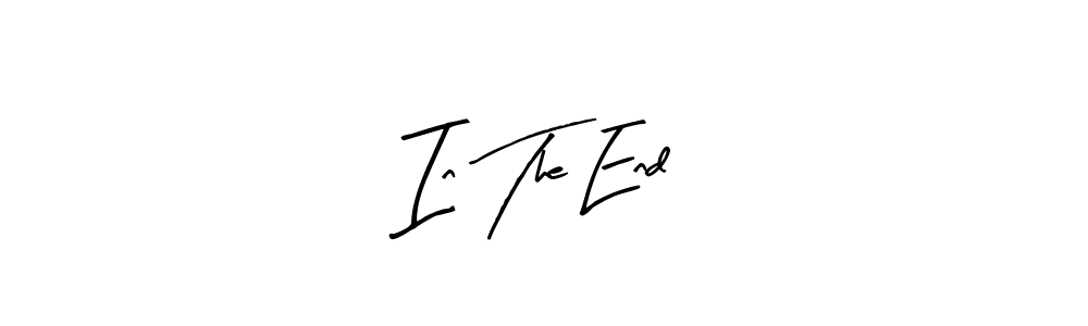 The best way (Arty Signature) to make a short signature is to pick only two or three words in your name. The name In The End include a total of six letters. For converting this name. In The End signature style 8 images and pictures png