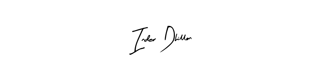 How to make Inder Dhillon name signature. Use Arty Signature style for creating short signs online. This is the latest handwritten sign. Inder Dhillon signature style 8 images and pictures png
