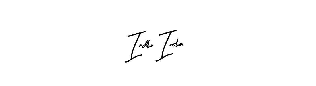 Make a beautiful signature design for name Indhu Insha. With this signature (Arty Signature) style, you can create a handwritten signature for free. Indhu Insha signature style 8 images and pictures png