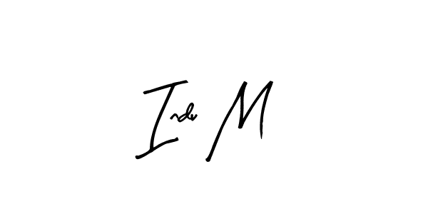 Use a signature maker to create a handwritten signature online. With this signature software, you can design (Arty Signature) your own signature for name Indu M. Indu M signature style 8 images and pictures png