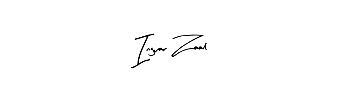 How to make Ingvar Zaal name signature. Use Arty Signature style for creating short signs online. This is the latest handwritten sign. Ingvar Zaal signature style 8 images and pictures png