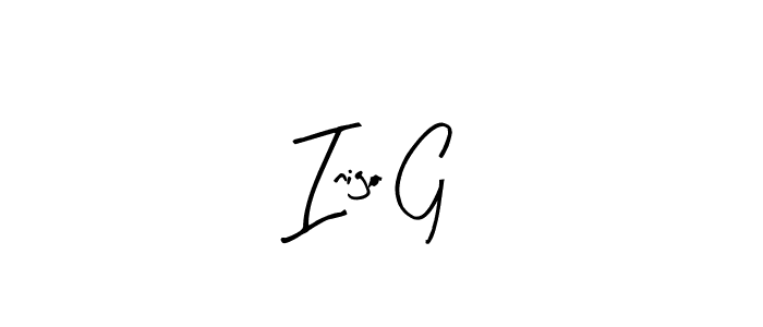Use a signature maker to create a handwritten signature online. With this signature software, you can design (Arty Signature) your own signature for name Inigo G. Inigo G signature style 8 images and pictures png