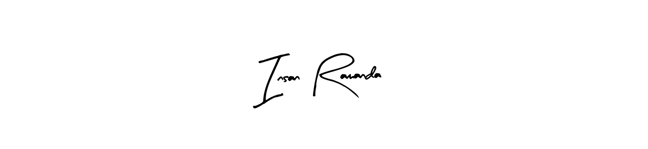 Insan Ramanda stylish signature style. Best Handwritten Sign (Arty Signature) for my name. Handwritten Signature Collection Ideas for my name Insan Ramanda. Insan Ramanda signature style 8 images and pictures png