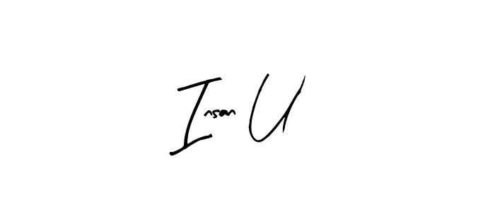 Use a signature maker to create a handwritten signature online. With this signature software, you can design (Arty Signature) your own signature for name Insan U. Insan U signature style 8 images and pictures png