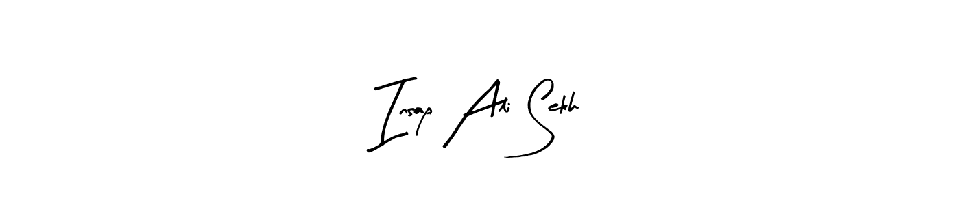 Also You can easily find your signature by using the search form. We will create Insap Ali Sekh name handwritten signature images for you free of cost using Arty Signature sign style. Insap Ali Sekh signature style 8 images and pictures png