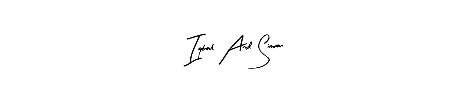 How to make Iqbal And Simran name signature. Use Arty Signature style for creating short signs online. This is the latest handwritten sign. Iqbal And Simran signature style 8 images and pictures png