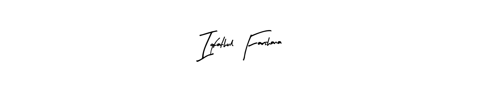 How to make Iqfathul Farshana name signature. Use Arty Signature style for creating short signs online. This is the latest handwritten sign. Iqfathul Farshana signature style 8 images and pictures png