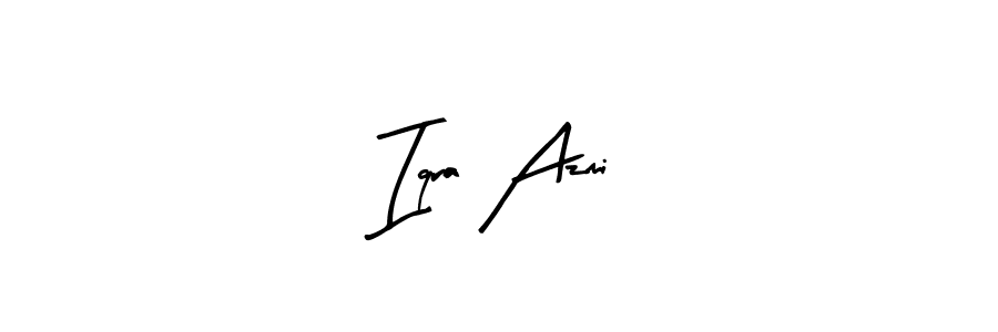 Use a signature maker to create a handwritten signature online. With this signature software, you can design (Arty Signature) your own signature for name Iqra Azmi. Iqra Azmi signature style 8 images and pictures png