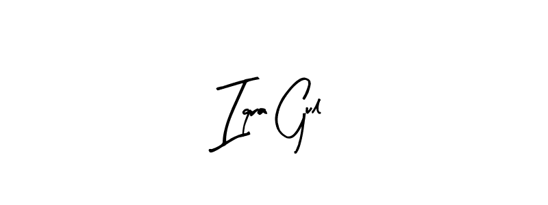 if you are searching for the best signature style for your name Iqra Gul. so please give up your signature search. here we have designed multiple signature styles  using Arty Signature. Iqra Gul signature style 8 images and pictures png