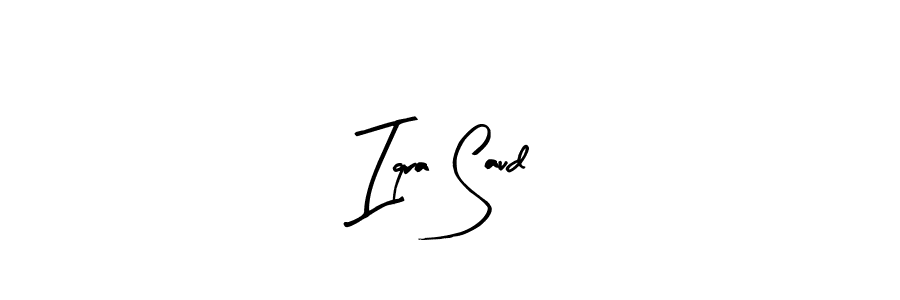 if you are searching for the best signature style for your name Iqra Saud. so please give up your signature search. here we have designed multiple signature styles  using Arty Signature. Iqra Saud signature style 8 images and pictures png