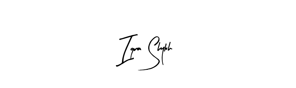 Iqra Shykh stylish signature style. Best Handwritten Sign (Arty Signature) for my name. Handwritten Signature Collection Ideas for my name Iqra Shykh. Iqra Shykh signature style 8 images and pictures png