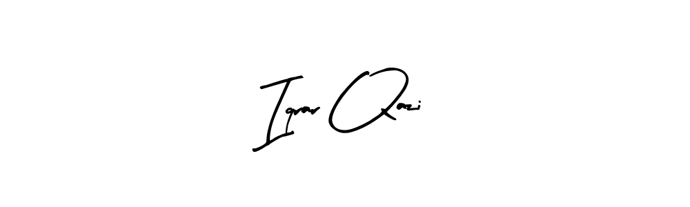 Similarly Arty Signature is the best handwritten signature design. Signature creator online .You can use it as an online autograph creator for name Iqrar Qazi. Iqrar Qazi signature style 8 images and pictures png