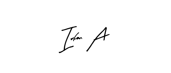Use a signature maker to create a handwritten signature online. With this signature software, you can design (Arty Signature) your own signature for name Irfan A. Irfan A signature style 8 images and pictures png