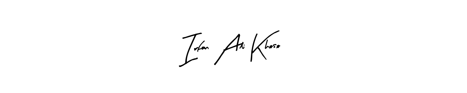 Make a beautiful signature design for name Irfan Ali Khoso. With this signature (Arty Signature) style, you can create a handwritten signature for free. Irfan Ali Khoso signature style 8 images and pictures png
