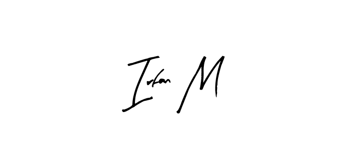 if you are searching for the best signature style for your name Irfan M. so please give up your signature search. here we have designed multiple signature styles  using Arty Signature. Irfan M signature style 8 images and pictures png