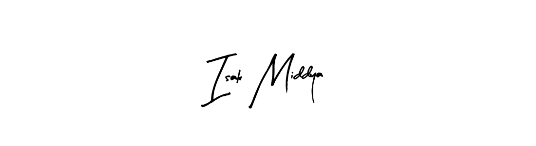 if you are searching for the best signature style for your name Isak Middya. so please give up your signature search. here we have designed multiple signature styles  using Arty Signature. Isak Middya signature style 8 images and pictures png