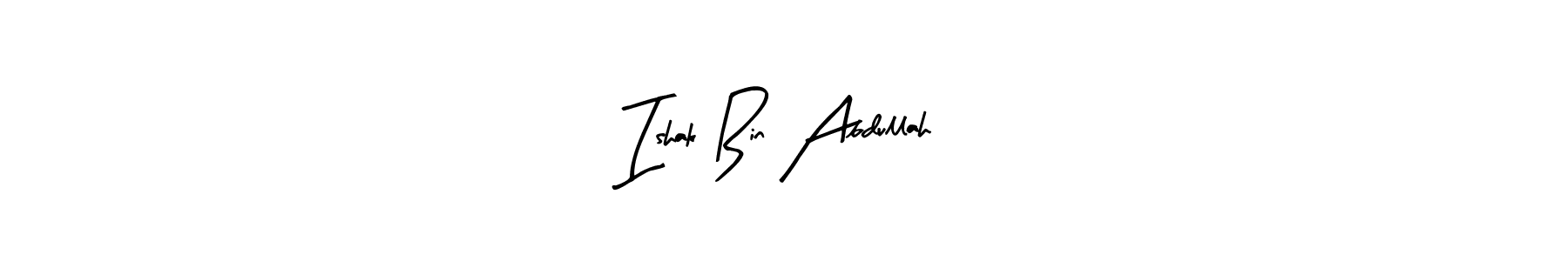 Make a beautiful signature design for name Ishak Bin Abdullah. With this signature (Arty Signature) style, you can create a handwritten signature for free. Ishak Bin Abdullah signature style 8 images and pictures png