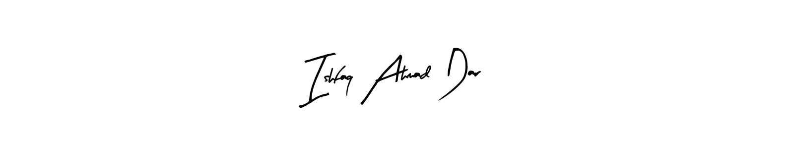 This is the best signature style for the Ishfaq Ahmad Dar name. Also you like these signature font (Arty Signature). Mix name signature. Ishfaq Ahmad Dar signature style 8 images and pictures png